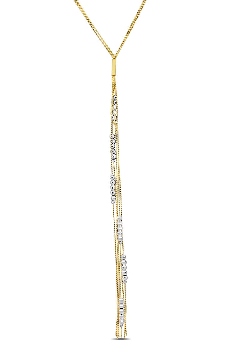 Two-Tone Beaded Lariat Y-Necklace, Main, color, YELLOW