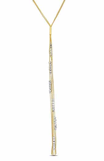 Two-Tone Beaded Lariat Y-Necklace