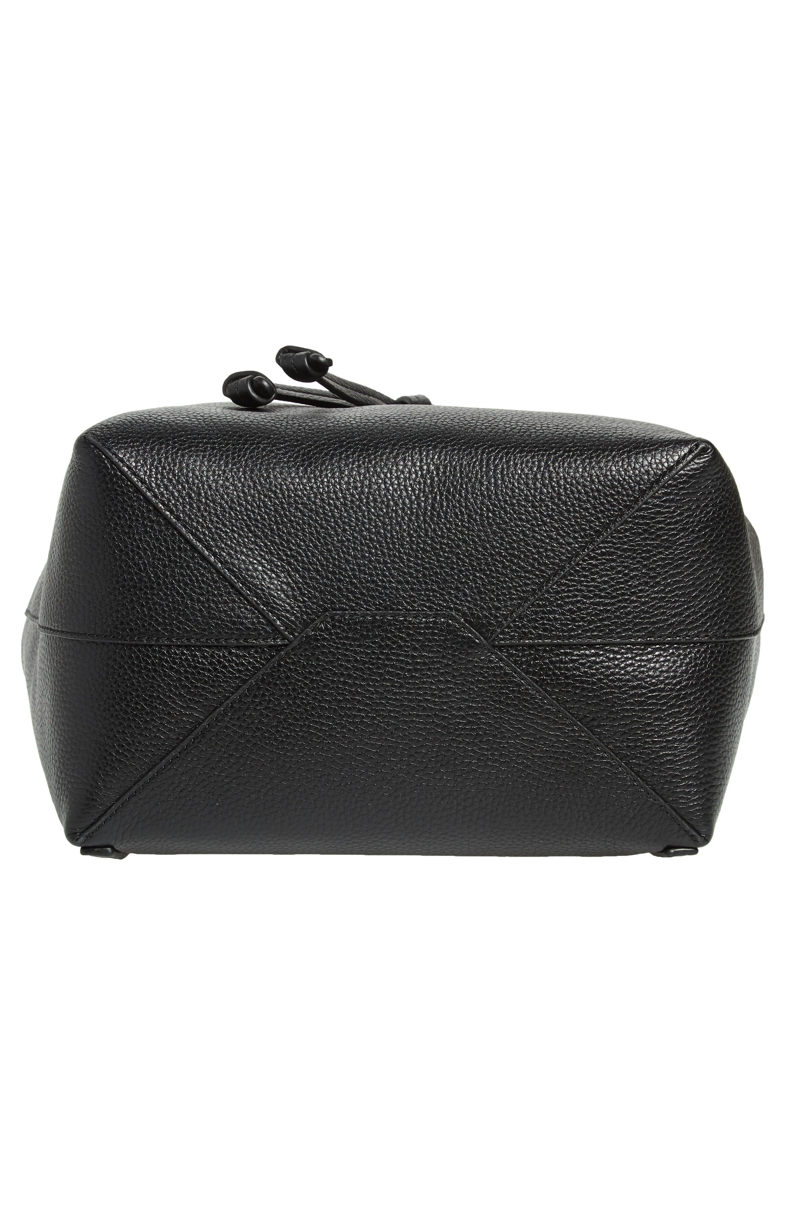 Medium Leather Backpack, Alternate, color, BLACK