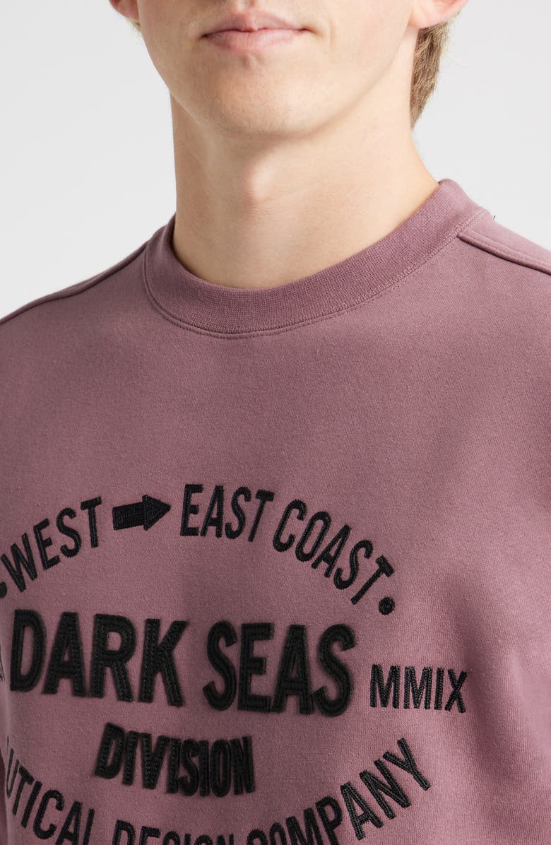 DARK SEAS Waterloo Logo Appliqué Crewneck Sweatshirt, Alternate, color, Rose