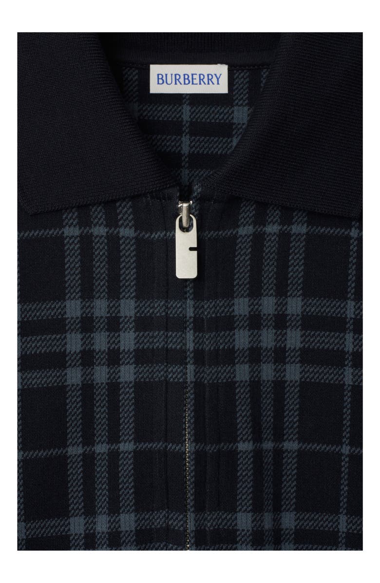 Burberry Check Stretch Cotton Blend Polo Shirt, Alternate, color, Ink