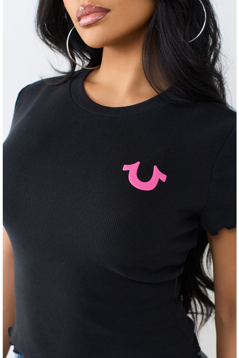 Wings Lettuce Edge Rib Baby Tee, Alternate, color, JET BLACK