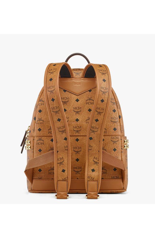 Mcm Visetos Logo-print Stark Studded Backpack In Brown