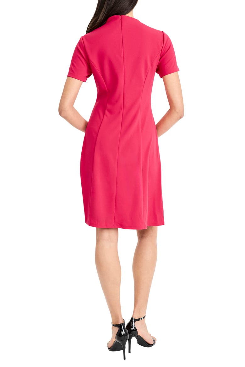 Mock Neck Short Sleeve A-Line Minidress, Alternate, color, JAZZY PINK