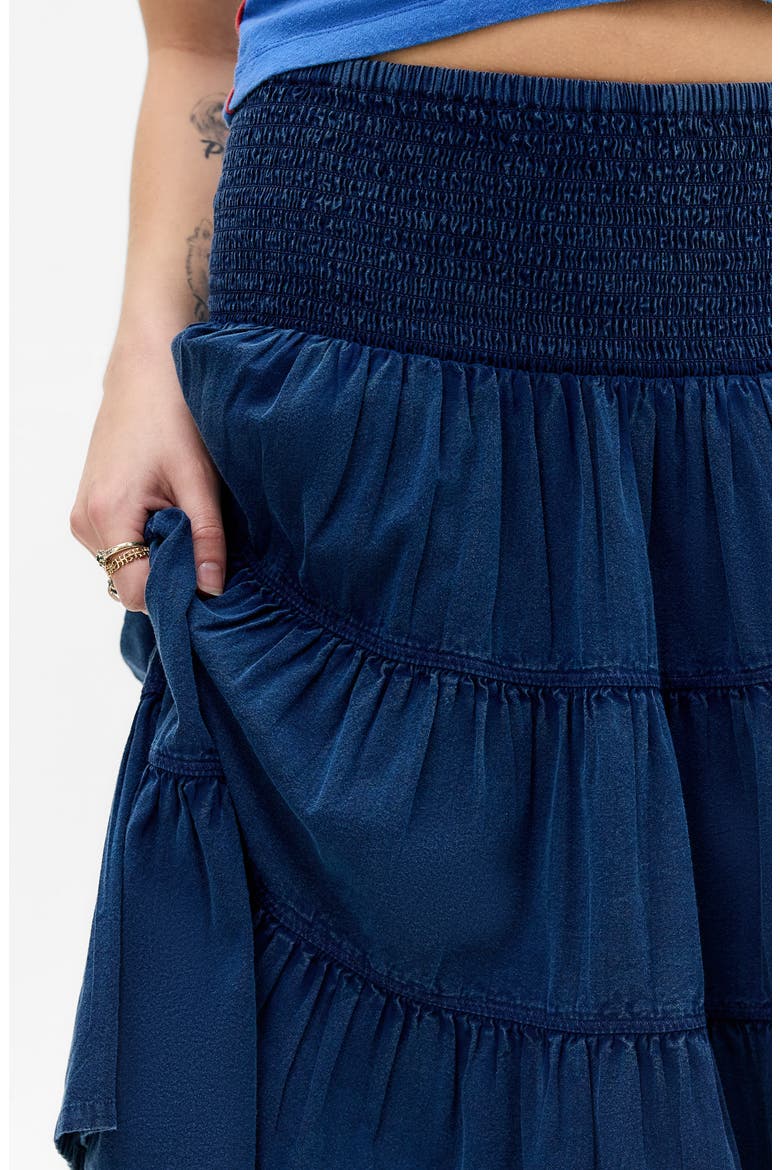 Bea Cotton Tiered Skirt, Alternate, color, BLUE