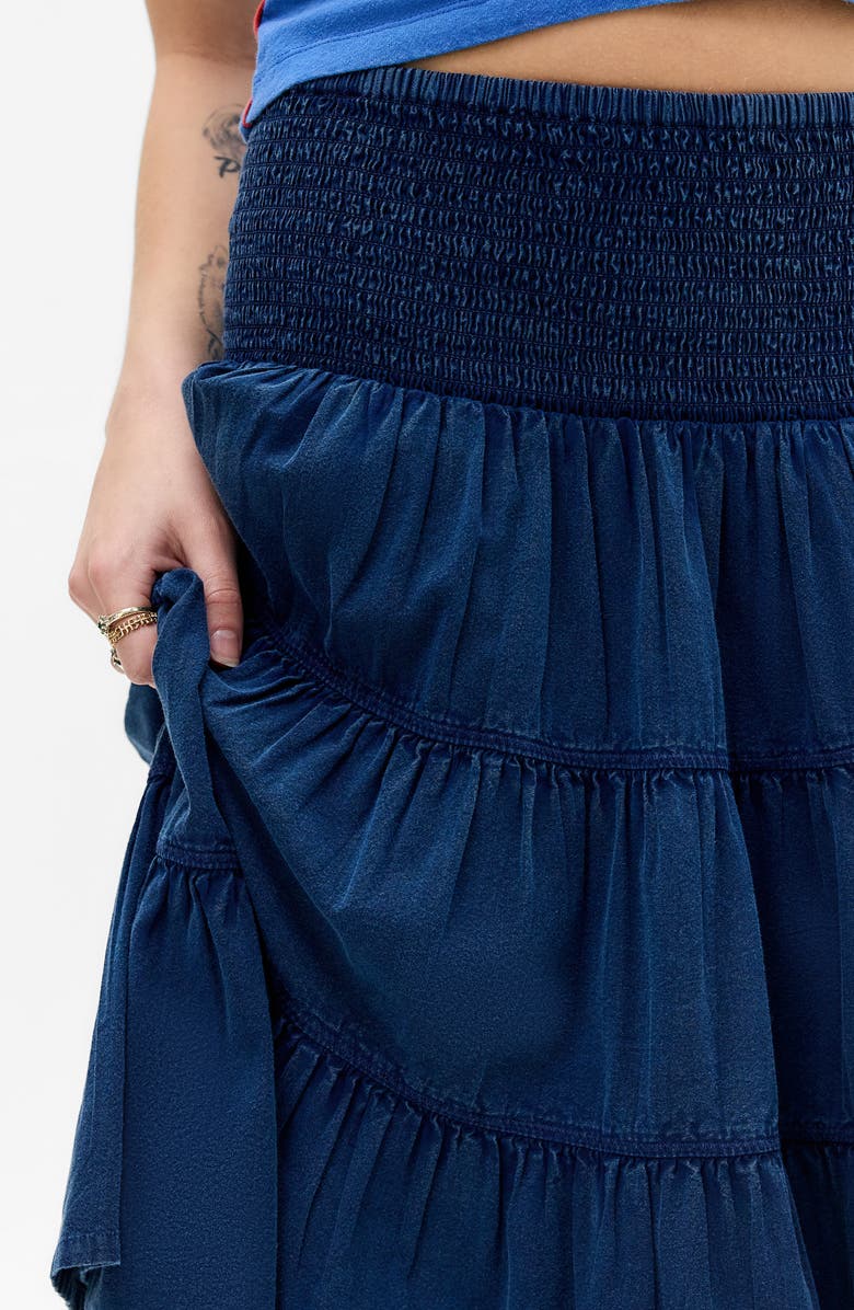 BDG Urban Outfitters Bea Cotton Tiered Skirt, Alternate, color, Blue