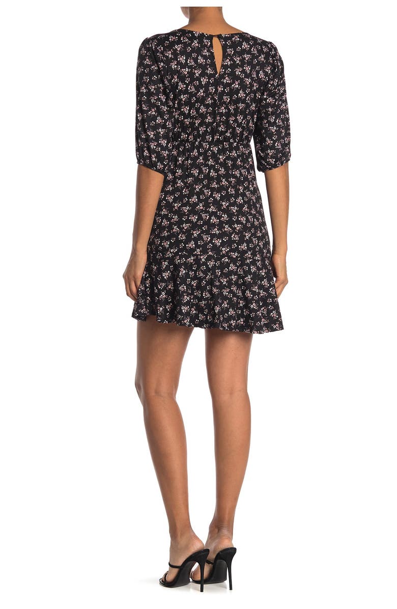 Velvet Torch Floral Puff Sleeve Mini Dress, Alternate, color, 