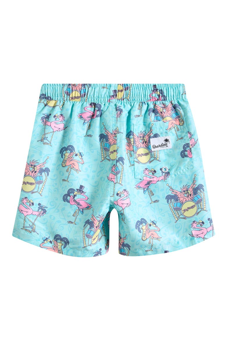 Kids' Flamringo Swim Trunks, Alternate, color, AQUA
