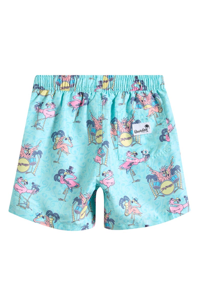 Boardies Kids' Flamringo Swim Trunks, Alternate, color, Aqua