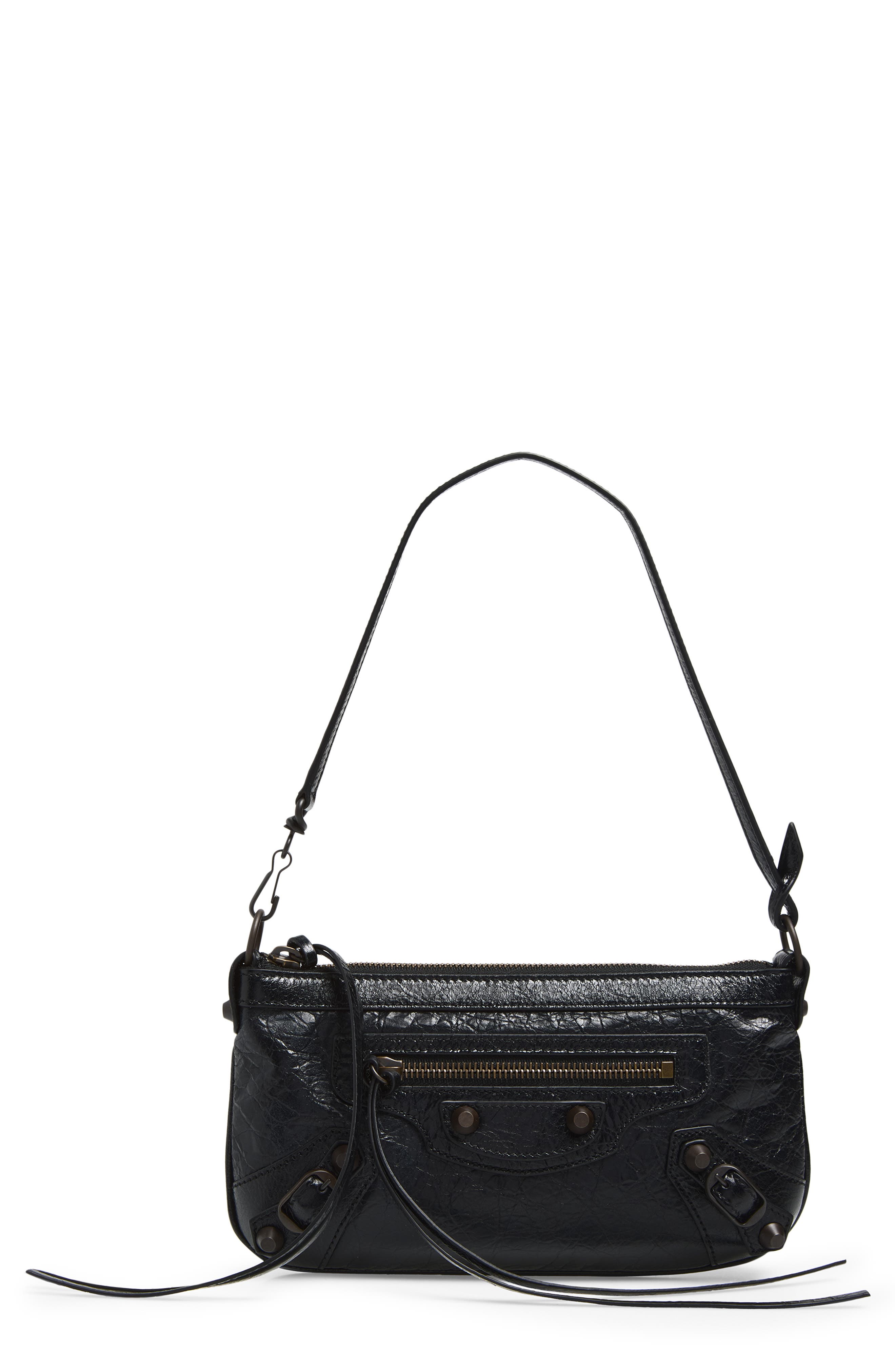 Balenciaga Le City Leather Pouch Shoulder Bag, Main, color, 1000 Black