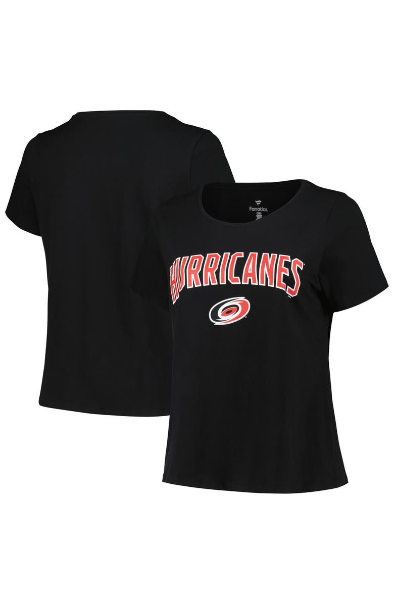 PROFILE Women's Profile Black Carolina Hurricanes Plus Size Arch Over Logo T-Shirt, Alternate, color, Black