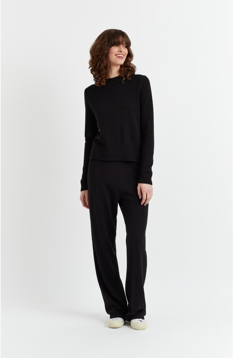 Chinti & Parker Wool & Cashmere Cropped Sporty Sweater, Alternate, color, Black