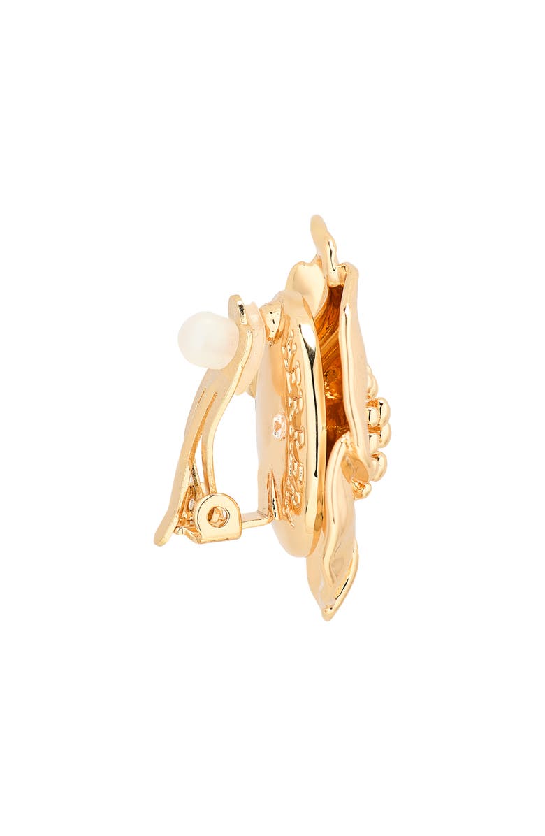 Carolina Herrera Flower Stud Earrings, Alternate, color, Gold