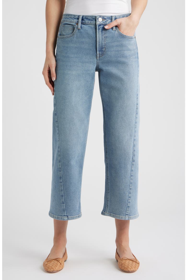 Forward Seam Crop Jeans, Main, color, LIGHT AGED WASH