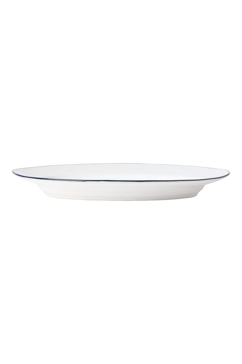 Beja Oval platter, Alternate, color, White & blue