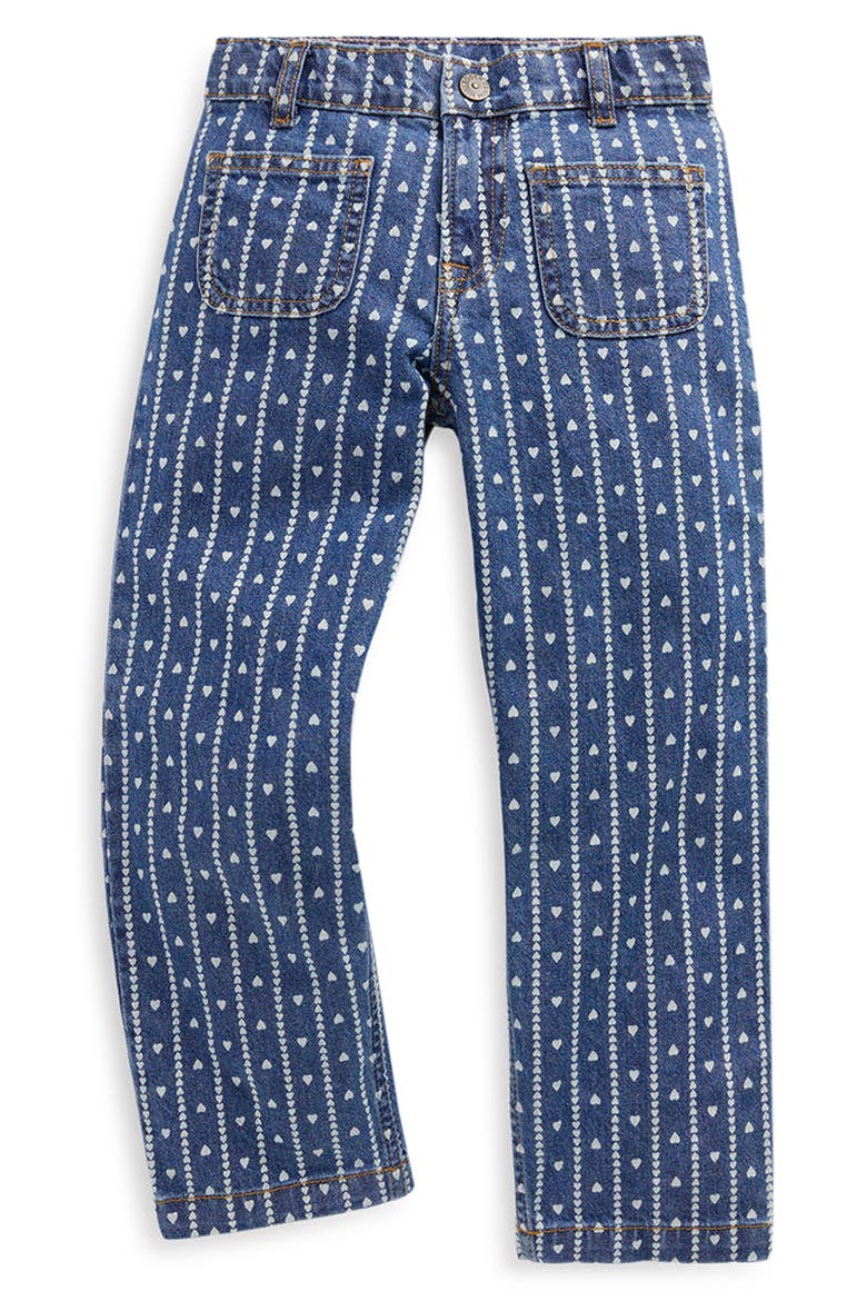 Kids' Patch Heart Straight Leg Jeans, Main, color, HEART