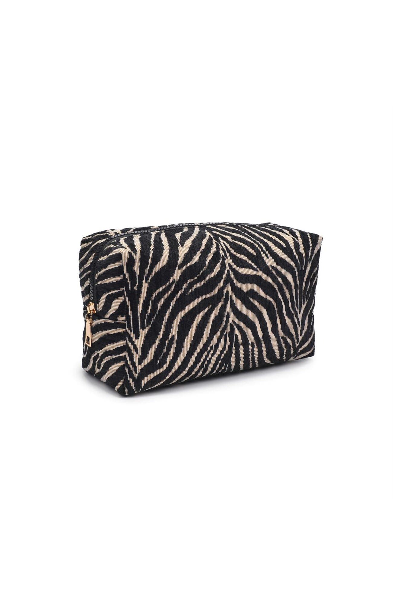 Zebrini Cosmetic & Travel Organizer Pouch, Alternate, color, Natural Black