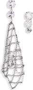 Isabel Marant Crystal Mesh Asymmetric Drop Earrings