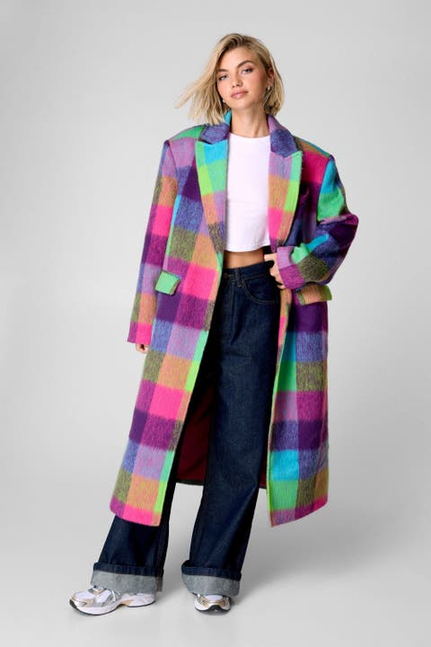 Multi Check Tailored Coat