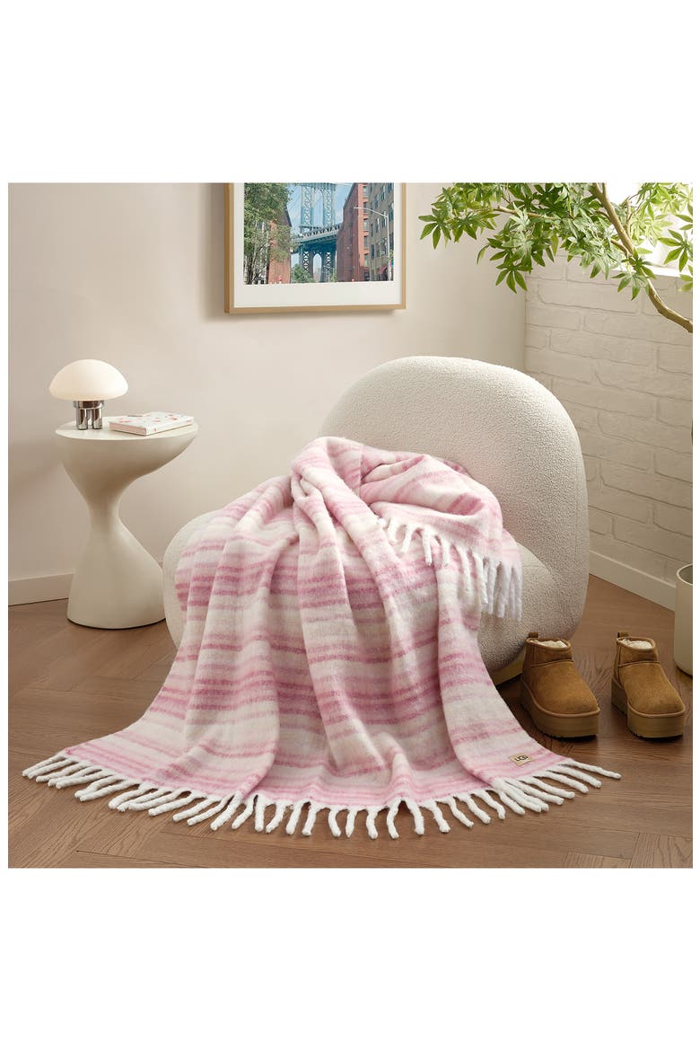 Joana Throw Blanket, Alternate, color, CREAM / DUSTY ORCHID