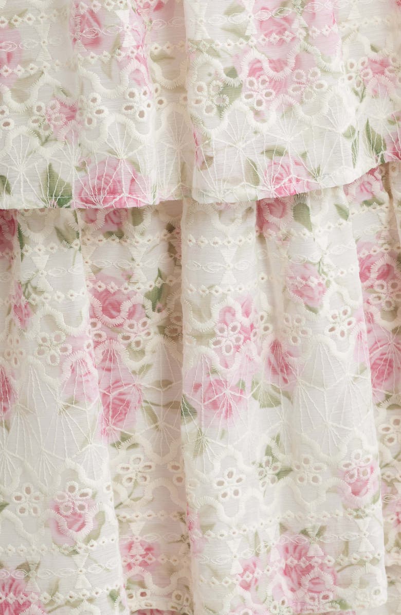 LAYERED WITH LOVE Eliana Floral Print Embroidered Long Sleeve Maxi Dress, Alternate, color, Blush Blossom