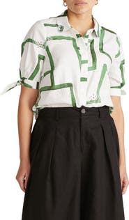 Universal Standard Luisa Linen Blend Button-Up Shirt