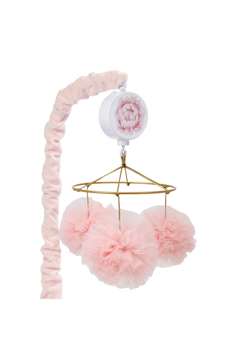 Lambs & Ivy Secret Garden Pom Pom Musical Baby Crib Mobile Soother Toy, Main, color, Pink