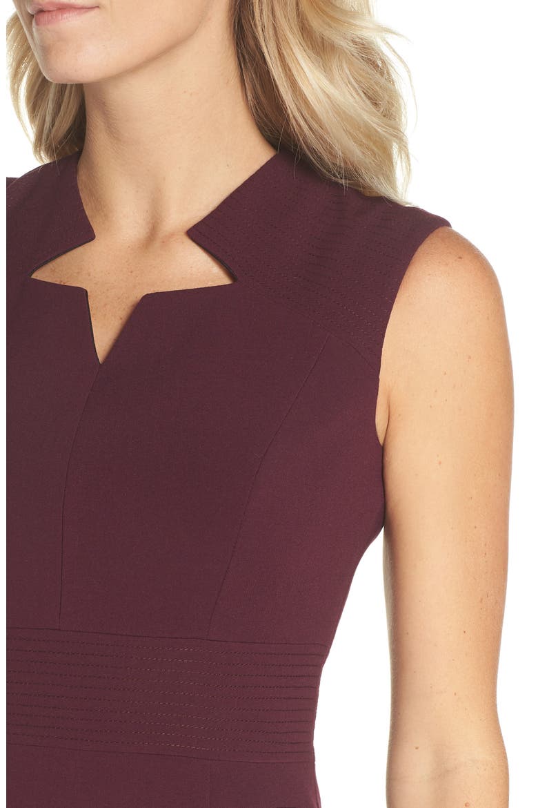 Star Neckline Crepe Sheath Dress, Alternate, color, BLACK CHERRY