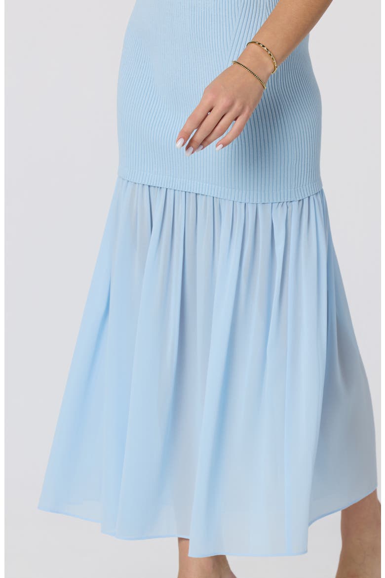 Halie Mixed Media Maxi Skirt, Alternate, color, LIGHT BLUE