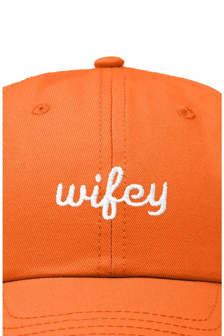 Wifey Embroidered Everyday Cap, Alternate, color, Orange