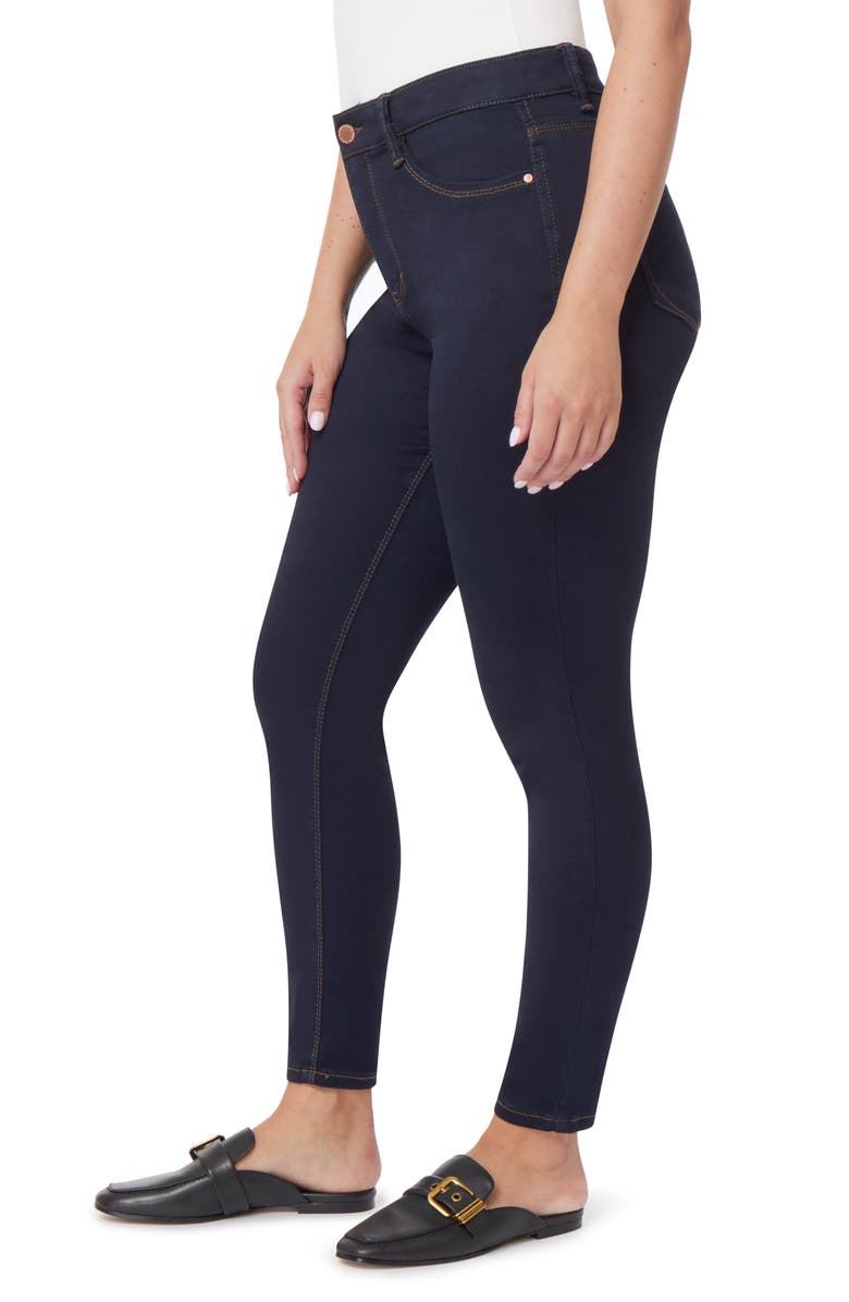 CURVE APPEAL Mid Rise Comfort Waist Skinny Jeans, Alternate, color, Rinse