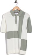 DENIM AND FLOWER Geometric Cotton Knit Polo