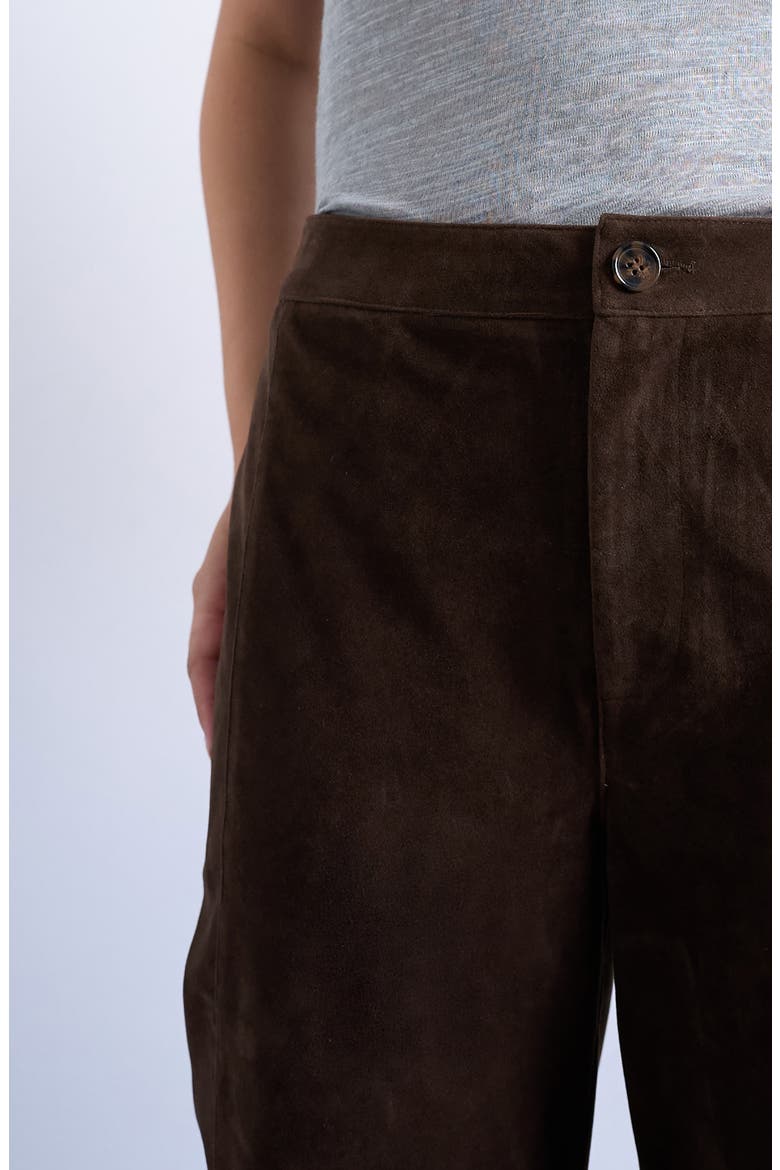 Faux Suede Wide Leg Pants, Alternate, color, BROWN