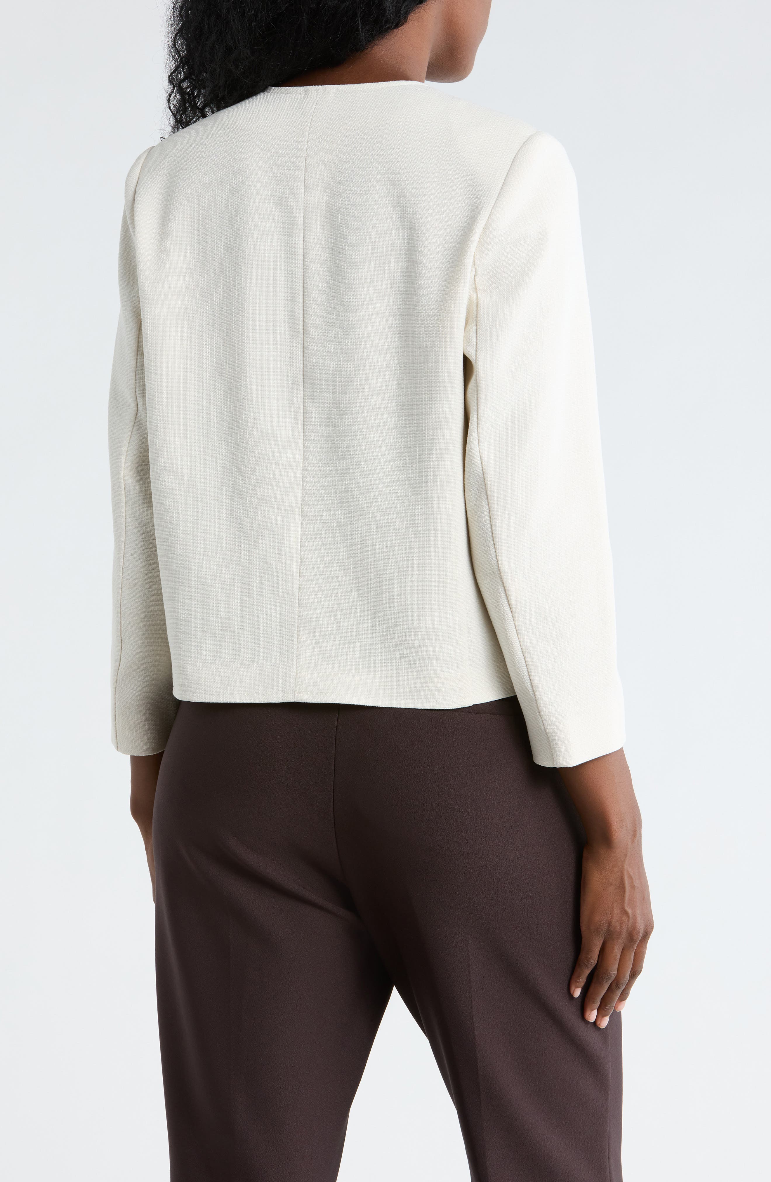 Textured Collarless Jacket - image 4