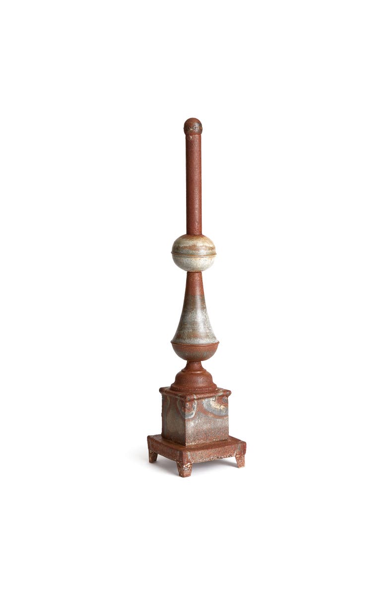 Napa Home & Garden Weathered Metal Ornate Finial, Main, color, Brown