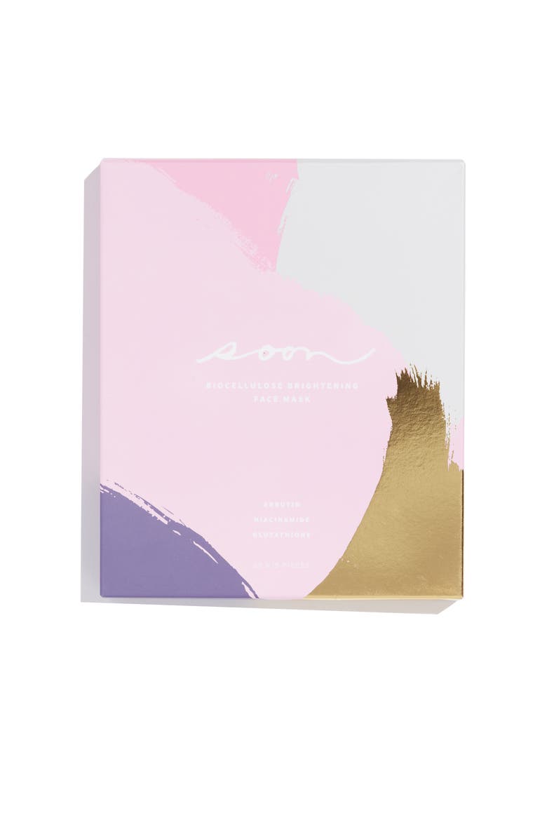 Soon Skincare Set of 5 Biocellulose Brightening Face Masks, Alternate, color,