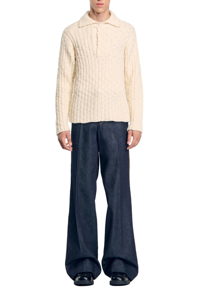 SANDRO Chunky knit polo neck sweater, Main, color,