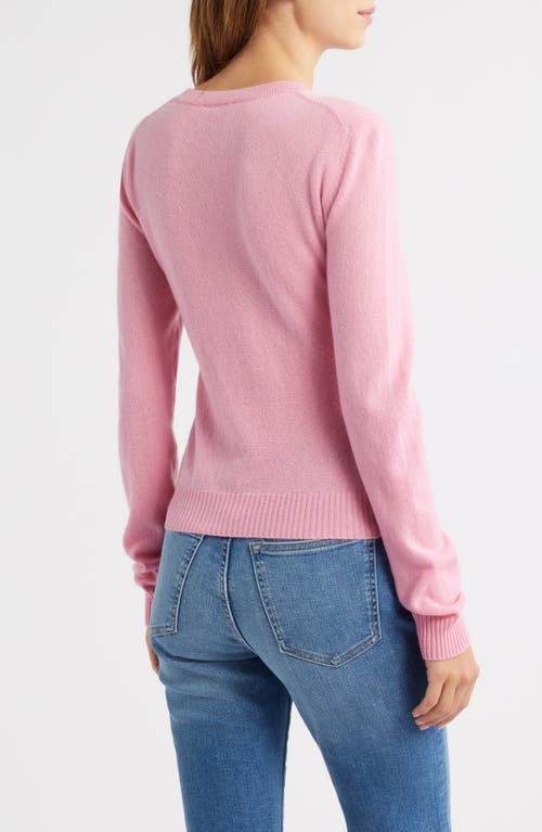 Reformation Lian Crewneck Cashmere Sweater In Pink
