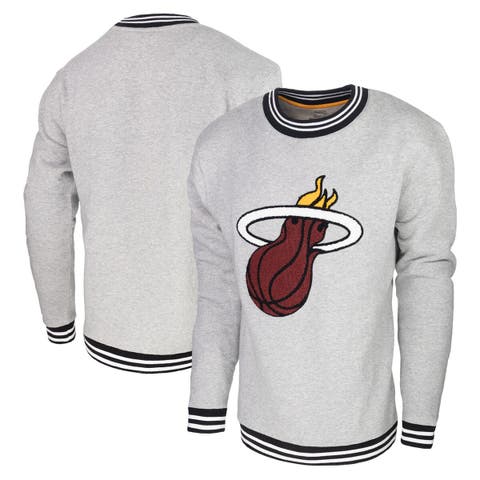 Men's Stadium Essentials Heather Gray Miami Heat Club Level Pullover Sweatshirt