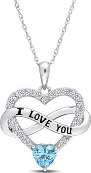 Julianna B. Color Zirconia Infinity Heart Necklace