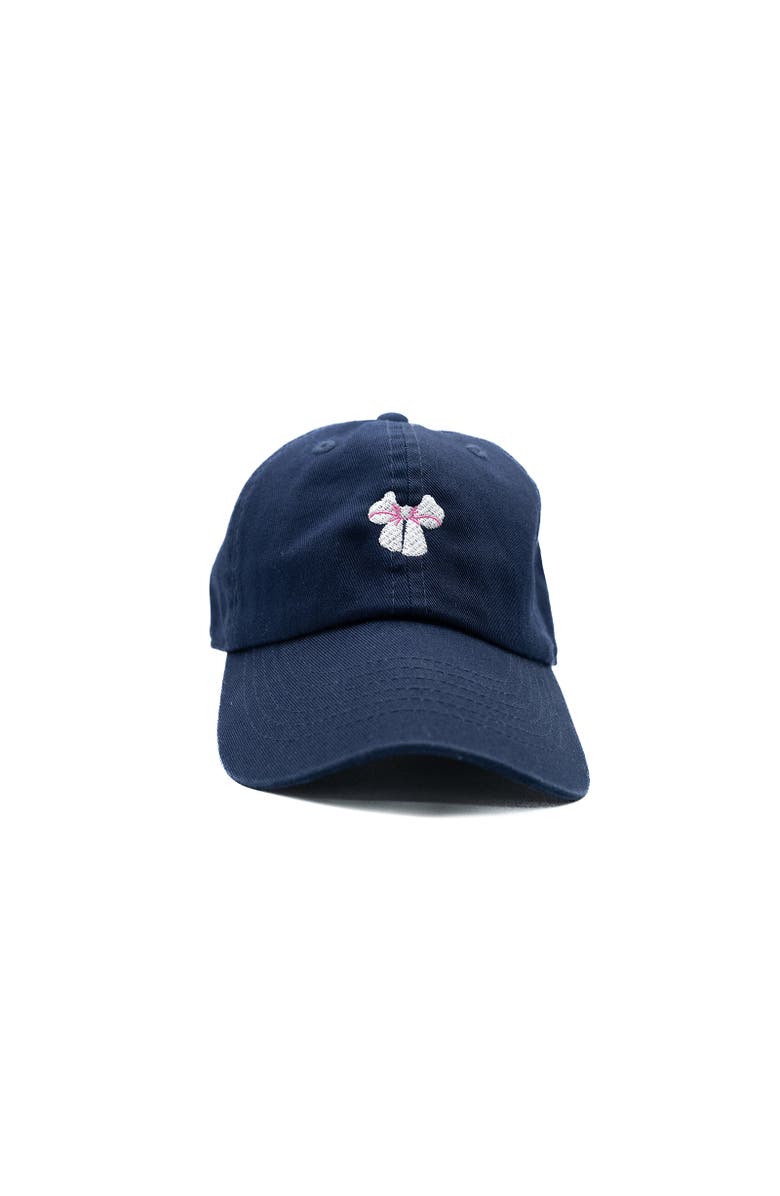 Rey To Z Tiny White Bow Baseball Hat, Main, color, Navy
