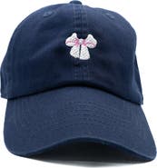 Rey To Z Tiny White Bow Baseball Hat - Adult