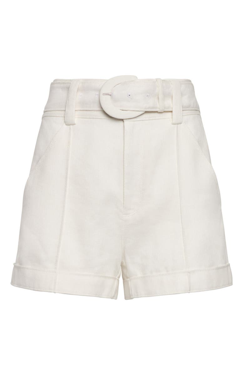 Cinq à Sept Aldi Linen & Cotton Shorts, Alternate, color, Ivory