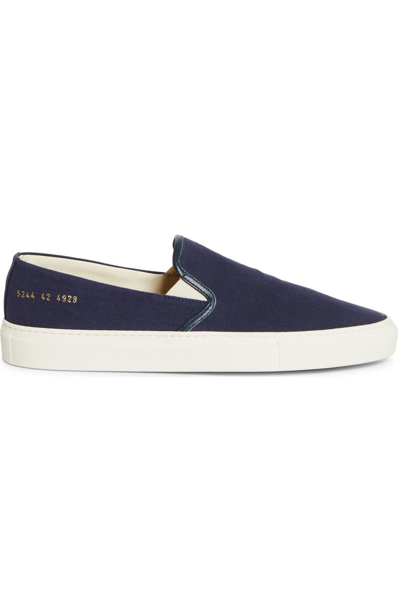 Common Projects Minimal Low Profile Slip-On Sneaker, Alternate, color, Navy