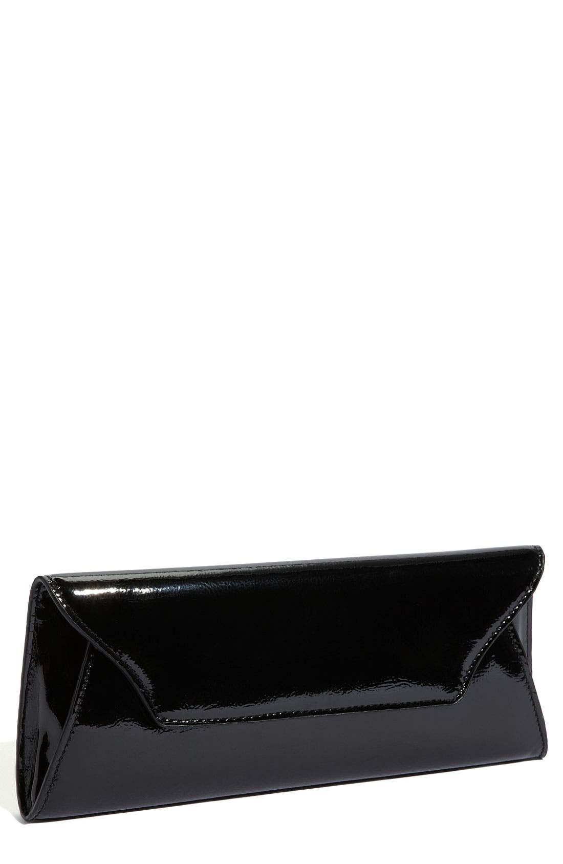 'Riley' Faux Leather Envelope Clutch, Main, color, BLACK