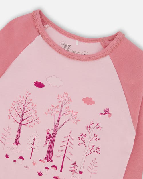 Deux Par Deux Organic Cotton Two-piece Pajamas In Pink