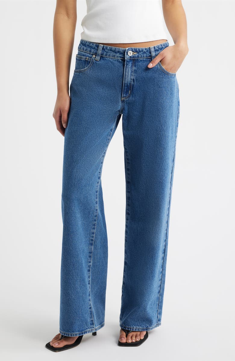 ABRAND '99 Molly Low Rise Baggy Wide Leg Jeans, Main, color, Mid Blue