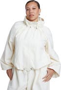 ELOQUII Cotton Blend Drawcord Bomber Jacket