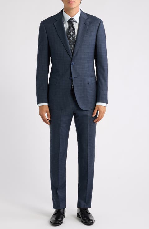 Navy Check Virgin Wool Suit