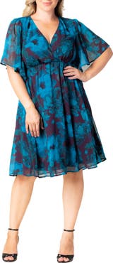 Kiyonna Florence Flutter Sleeve Dress